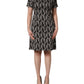 Dolce & Gabbana Black Logo Print Cotton Knee Length Dress