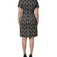 Dolce & Gabbana Black Logo Print Cotton Knee Length Dress