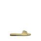 Fendi Beige Calf Leather Bos Taurus Flat Sandals