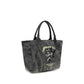 Ganni Gray Recycled Cotton Shoulder Bag