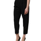Dolce & Gabbana Black Wool High Waist Cropped Trouser Pants