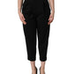 Dolce & Gabbana Black Wool High Waist Cropped Trouser Pants