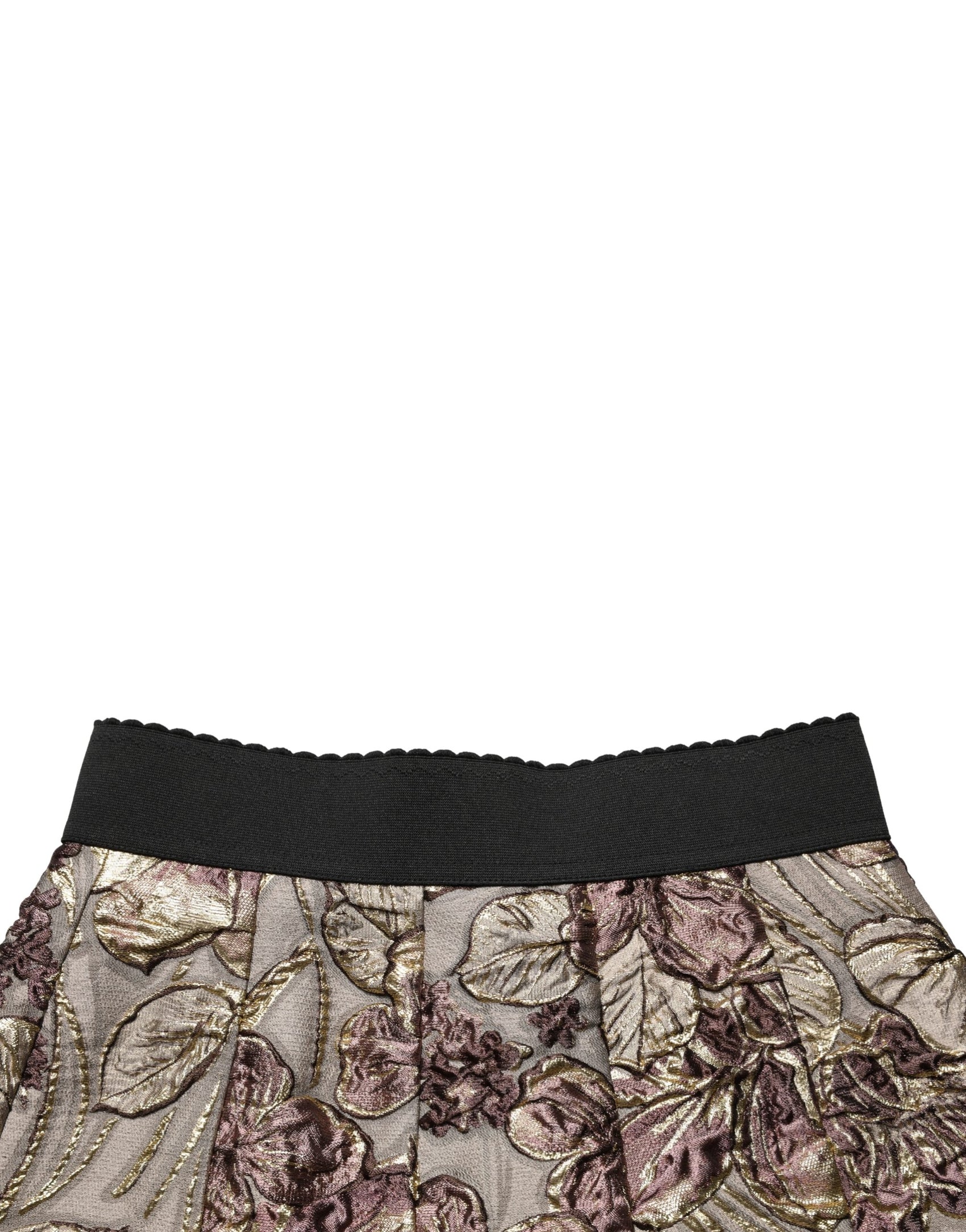Dolce & Gabbana Multicolor Floral Jacquard A-LineMini Skirt
