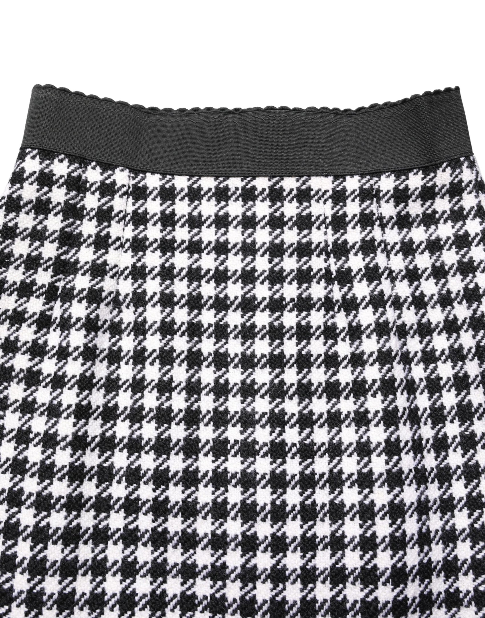 Dolce & Gabbana Black White Houndstooth HighWaist Mini Skirt