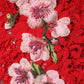 Dolce & Gabbana Red Lace Floral Embroidery Long Sleeves Top