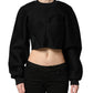Philosophy Black Cropped ZipperBack Sweatshirt Sweater