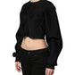 Philosophy Black Cropped ZipperBack Sweatshirt Sweater