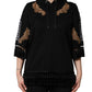 Dolce & Gabbana Black Embroidered Tassel Hooded Sweatshirt Sweater