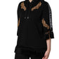 Dolce & Gabbana Black Embroidered Tassel Hooded Sweatshirt Sweater