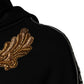 Dolce & Gabbana Black Embroidered Tassel Hooded Sweatshirt Sweater