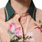 Dolce & Gabbana Pink Floral Cotton Button Front Shirt Top