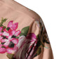 Dolce & Gabbana Pink Floral Cotton Button Front Shirt Top