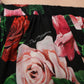 Dolce & Gabbana Black Rose Print Silk Off The Shoulder Blouse Top