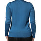 Dolce & Gabbana Blue Silk Sequined CrewNeck Pullover Sweater