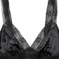 Dolce & Gabbana Black Silk Lace Trim Camisole V-neckline Tank Top