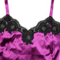Dolce & Gabbana Purple Silk Lace Trim Camisole Sleeveless Tank Top