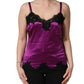 Dolce & Gabbana Purple Silk Lace Trim Camisole Sleeveless Tank Top