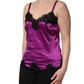 Dolce & Gabbana Purple Silk Lace Trim Camisole Sleeveless Tank Top
