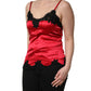 Dolce & Gabbana Red Silk Lace Trim Camisole Sleeveless Tank Top