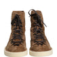 Dolce & Gabbana Brown Corduroy High Top Oxford Boots