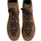 Dolce & Gabbana Brown Corduroy High Top Oxford Boots