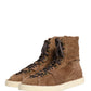 Dolce & Gabbana Brown Corduroy High Top Oxford Boots