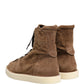 Dolce & Gabbana Brown Corduroy High Top Oxford Boots