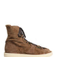 Dolce & Gabbana Brown Corduroy High Top Oxford Boots