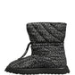 Dolce & Gabbana Black Logo Print Lace Up Snow Boots Shoes