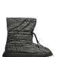 Dolce & Gabbana Black Logo Print Lace Up Snow Boots Shoes
