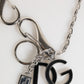 Dolce & Gabbana Silver Tone DG Logo Keychain Key Holder Bag Charm Keyring