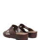 Dolce & Gabbana Maroon Leather Cutout DG Logo Sandals Shoes