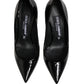 Dolce & Gabbana Black Calf Leather Stiletto Heels Pumps Shoes