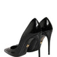 Dolce & Gabbana Black Calf Leather Stiletto Heels Pumps Shoes
