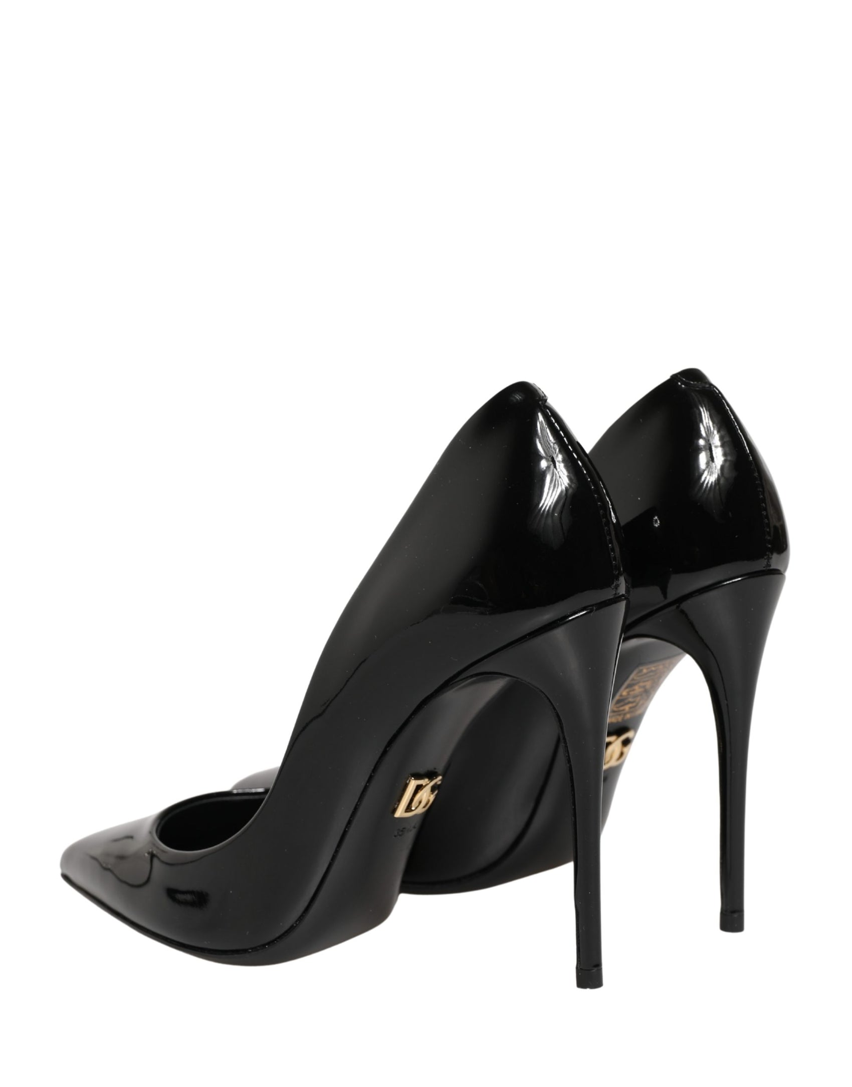 Dolce & Gabbana Black Calf Leather Stiletto Heels Pumps Shoes
