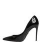 Dolce & Gabbana Black Calf Leather Stiletto Heels Pumps Shoes