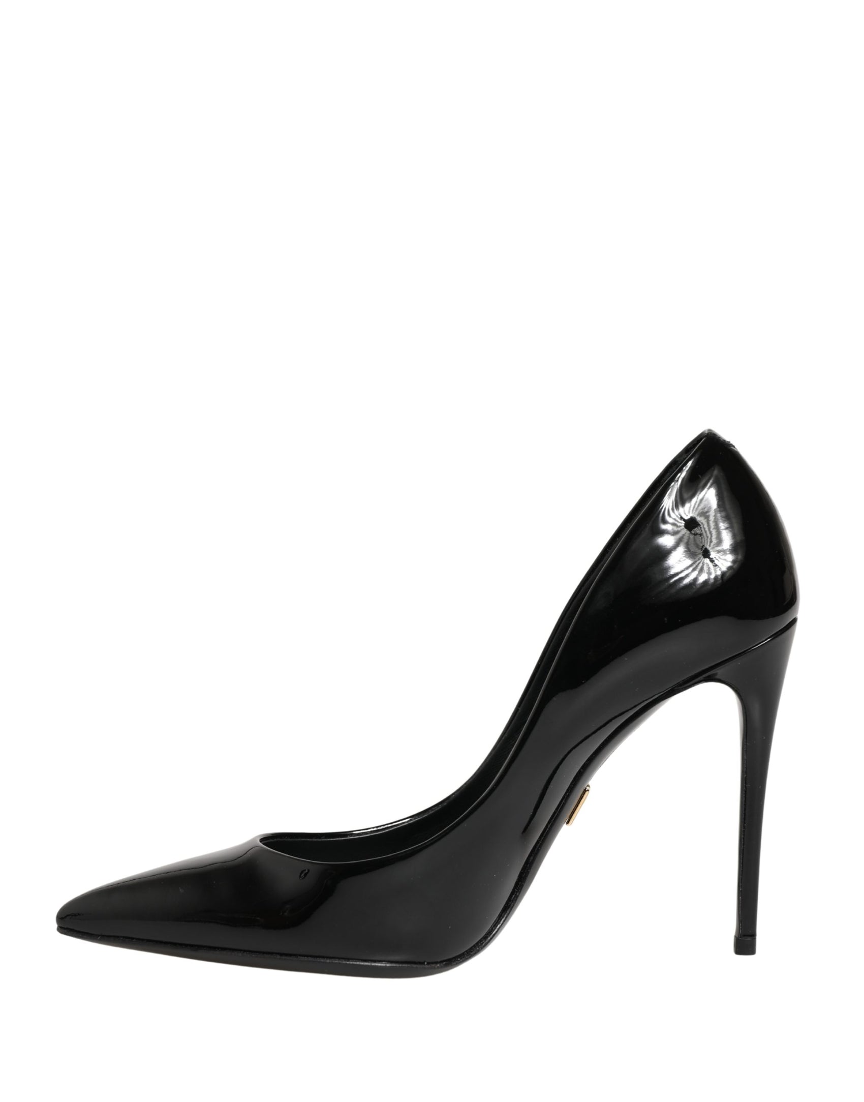Dolce & Gabbana Black Calf Leather Stiletto Heels Pumps Shoes