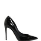 Dolce & Gabbana Black Calf Leather Stiletto Heels Pumps Shoes