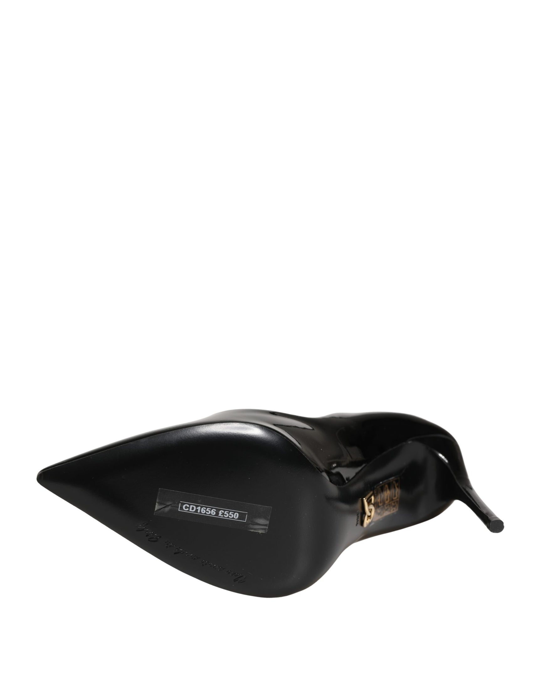 Dolce & Gabbana Black Calf Leather Stiletto Heels Pumps Shoes