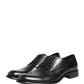 Dolce & Gabbana Black Calfskin Leather Derby Men Dress Shoes