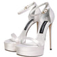 Dolce & Gabbana White Platform Ankle Strap Sandals Shoes