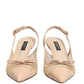 Dolce & Gabbana Beige Lori Mesh Leather Slingback Sandals Shoes