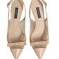 Dolce & Gabbana Beige Lori Mesh Leather Slingback Sandals Shoes