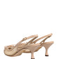 Dolce & Gabbana Beige Lori Mesh Leather Slingback Sandals Shoes