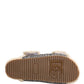 Dolce & Gabbana Beige Faux Fur Logo Print Flats Sandals Shoes