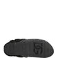 Dolce & Gabbana Gray Faux Fur Jacquard Mules Sandals Shoes