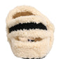 Dolce & Gabbana Beige Black Faux Fur Flats Men Sandals Shoes