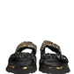 Dolce & Gabbana Black Ruching Detail Flats Men Sandals Shoes