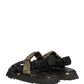 Dolce & Gabbana Black Ruching Detail Flats Men Sandals Shoes