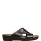 Dolce & Gabbana Brown Leather Cutout DG Logo Sandals Shoes
